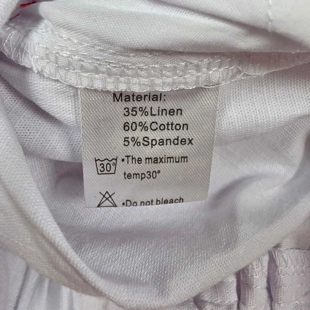 Nitagut Mens White Linen Blend Drawstring Shorts XS New With Tags Elastic‎ Waist